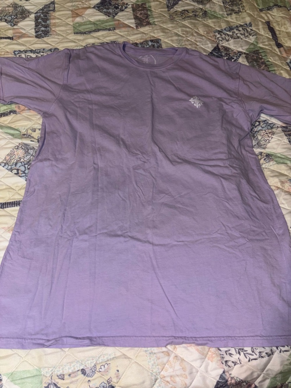 Women's Lavender Short Sleeve Crew Tee with Small Chest Emblem